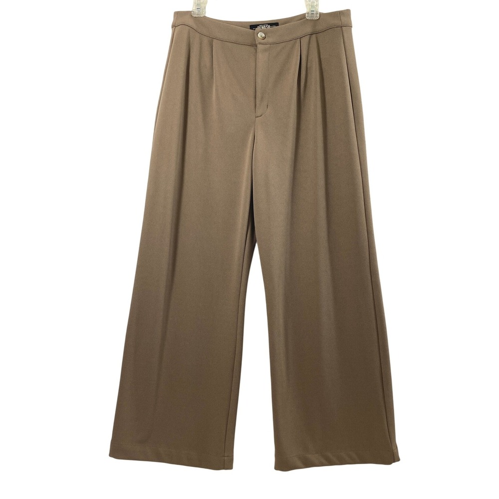 Rewash Wide Leg Pants Womens Jr 13 Brown Pleated High Rise Office Career Pant